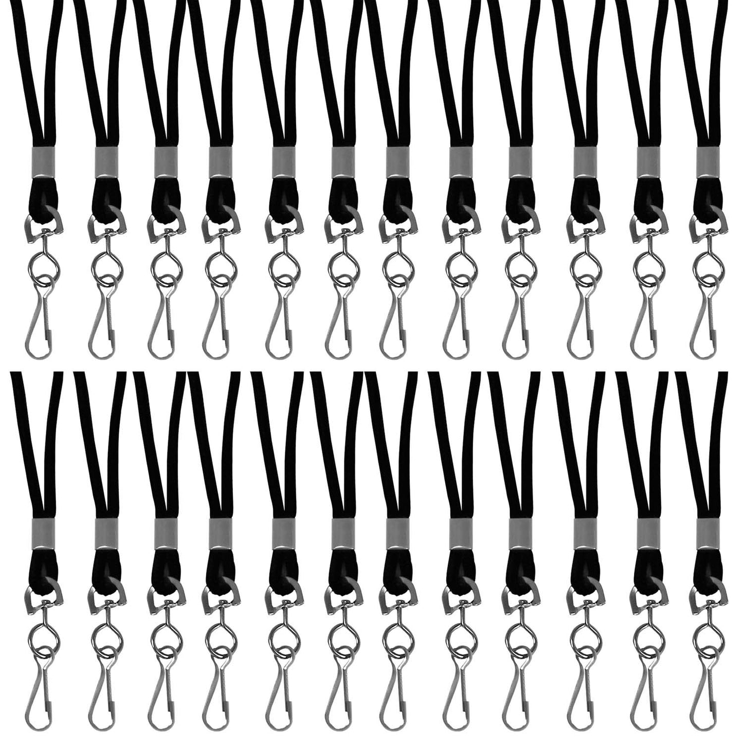 Standard Lanyard, Black, Swivel Hook, Pack of 24