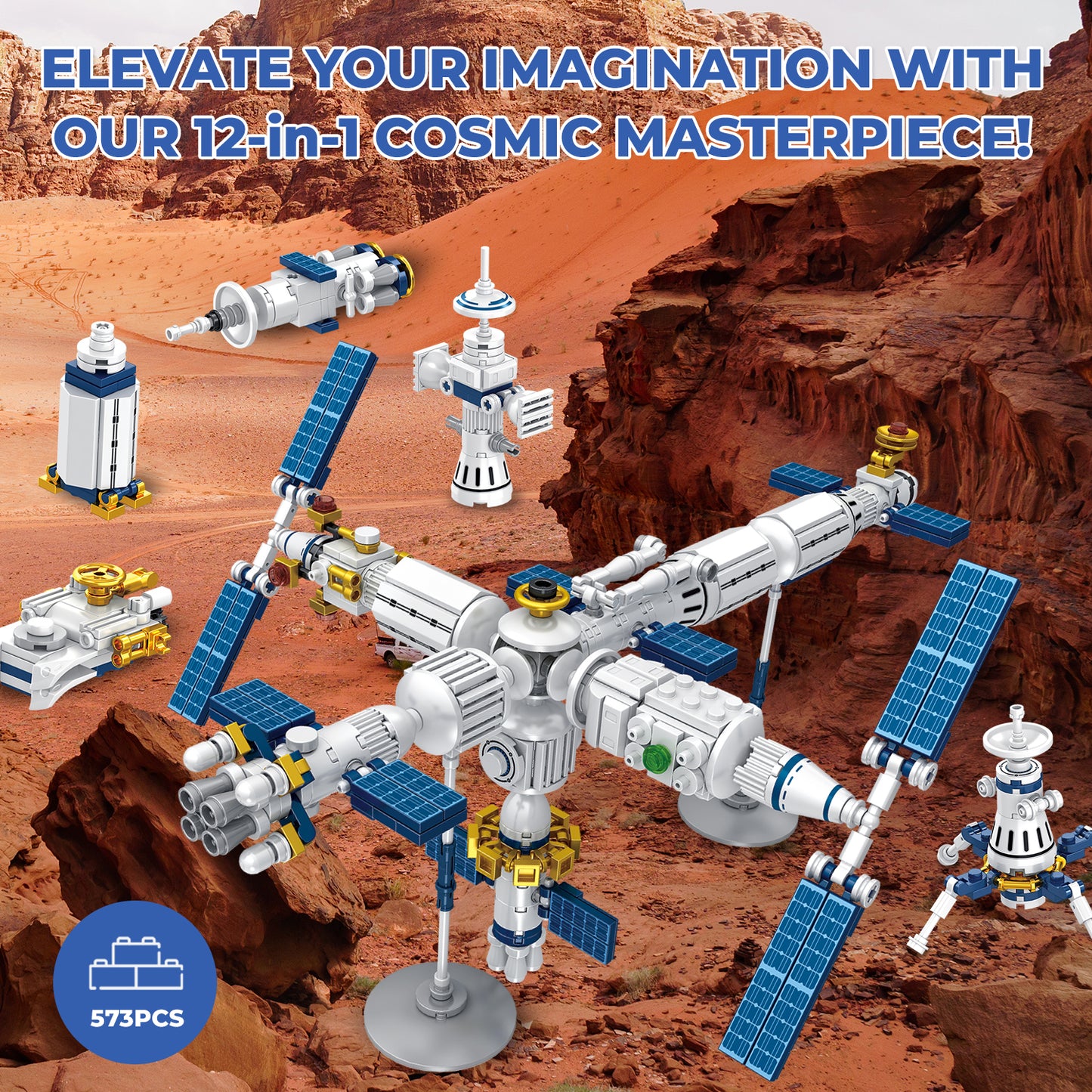 BK07 Aerospace Series Space Station Building Block Set, 573 Pieces