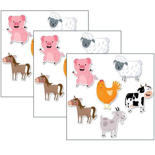 Farm Friends 6" Designer Cut-Outs, 36 Per Pack, 3 Packs