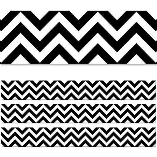 Black Chevron EZ Border, 48 Feet, 3 Packs