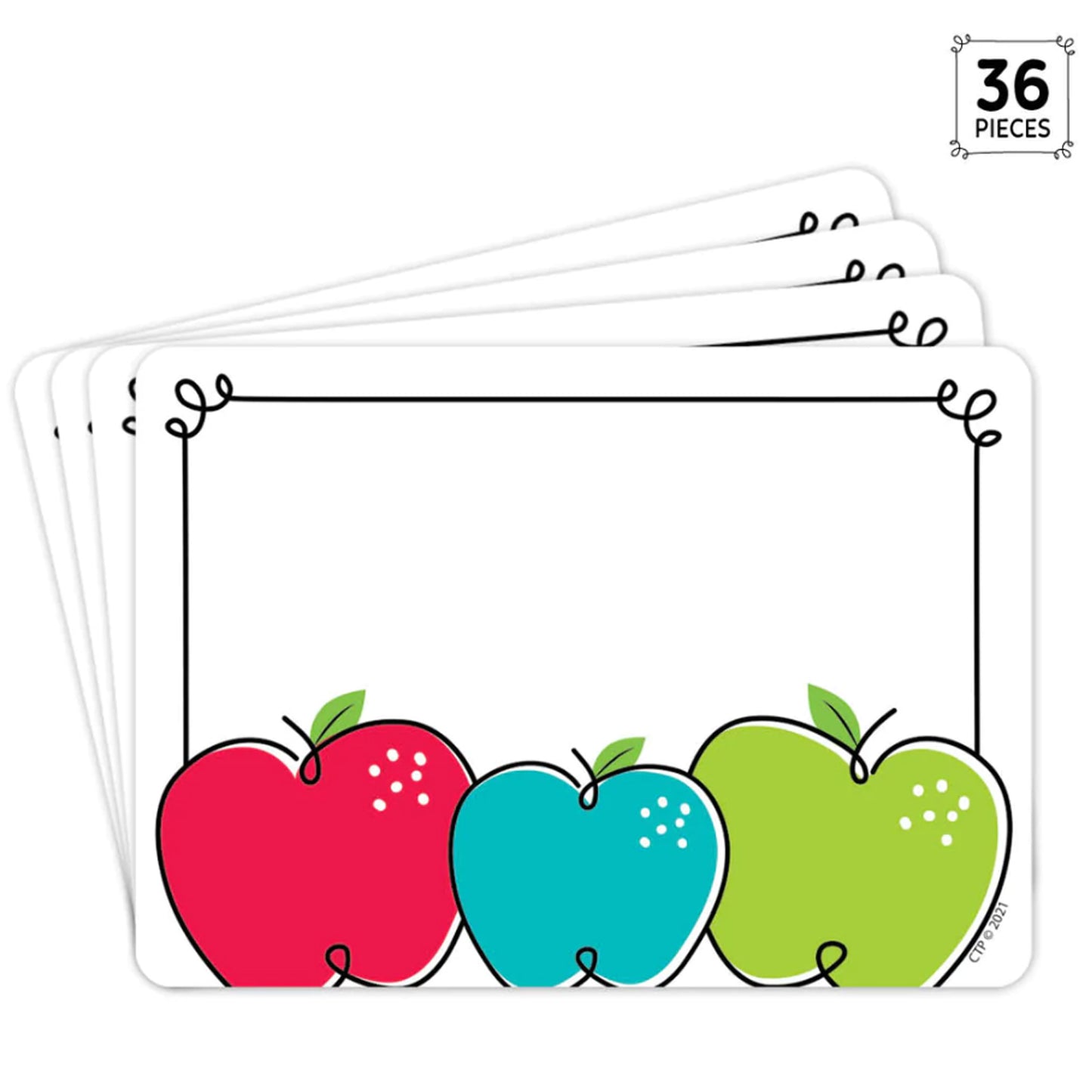 Doodle Apples Labels, 3-1/2" x 2-1/2", 36 Per Pack, 6 Packs