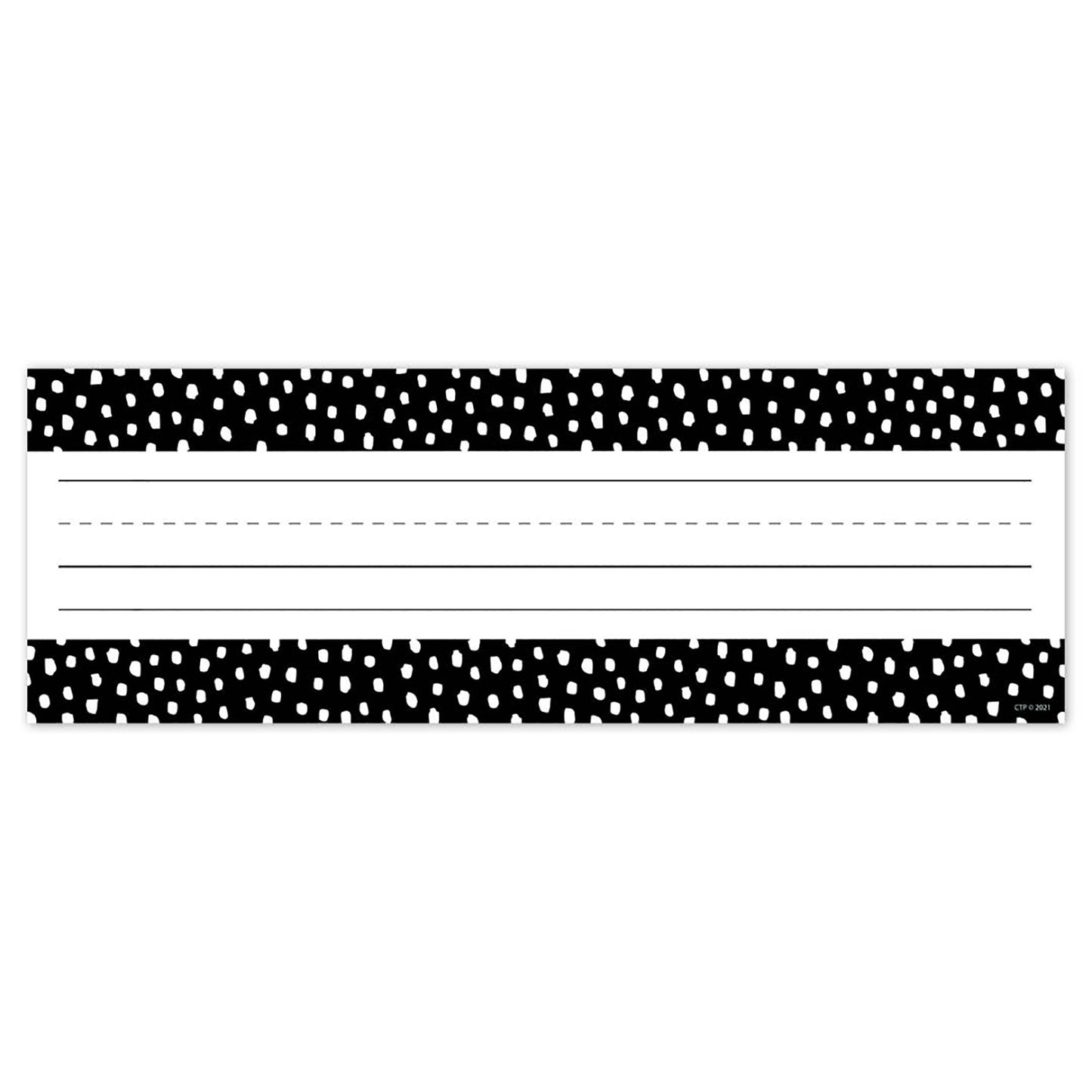 Messy Dots on Black Name Plates, 9-1/2" x 3-1/4", 36 Per Pack, 6 Packs