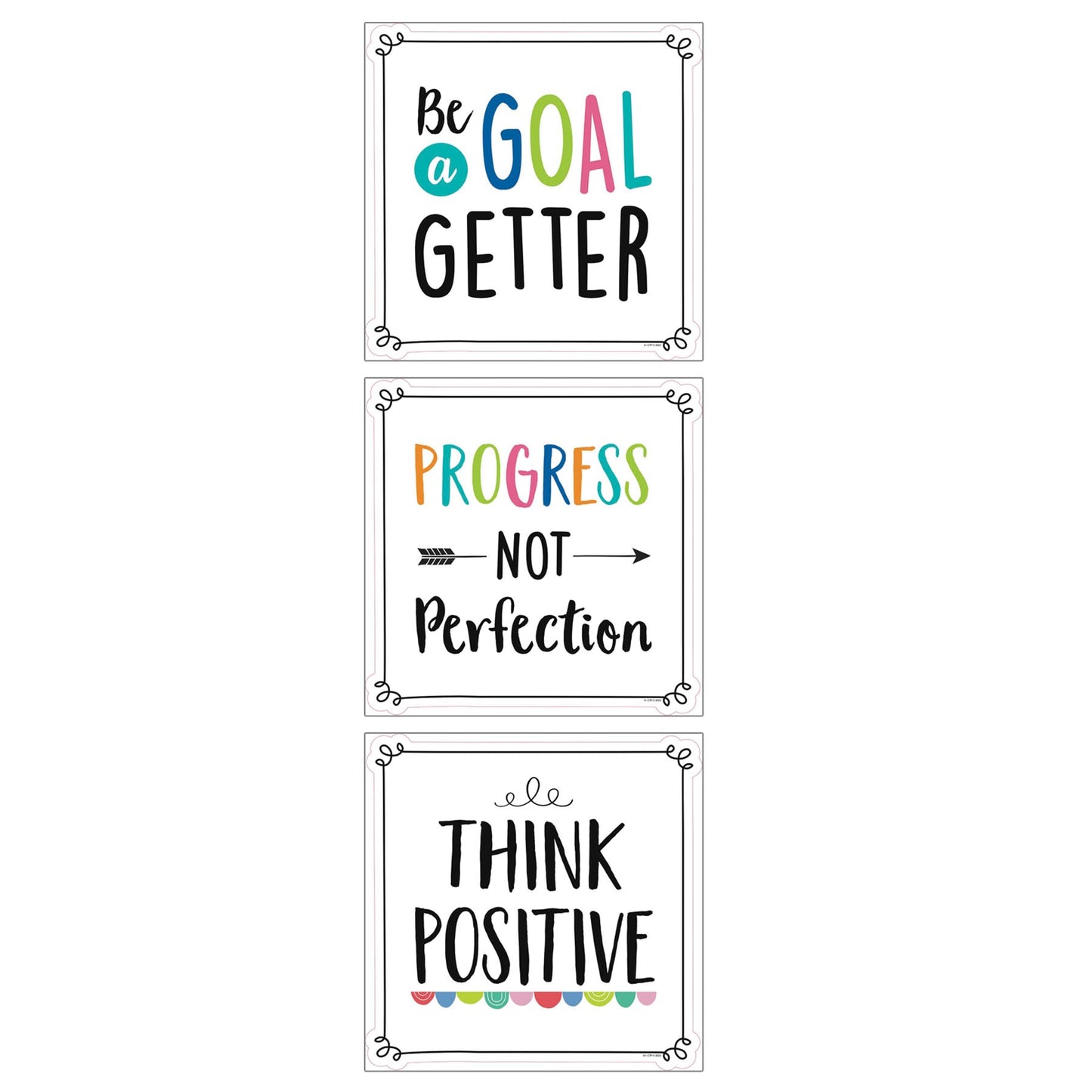 Positive Mindset 10" Designer Cut-Outs, 12 Per Pack, 3 Packs