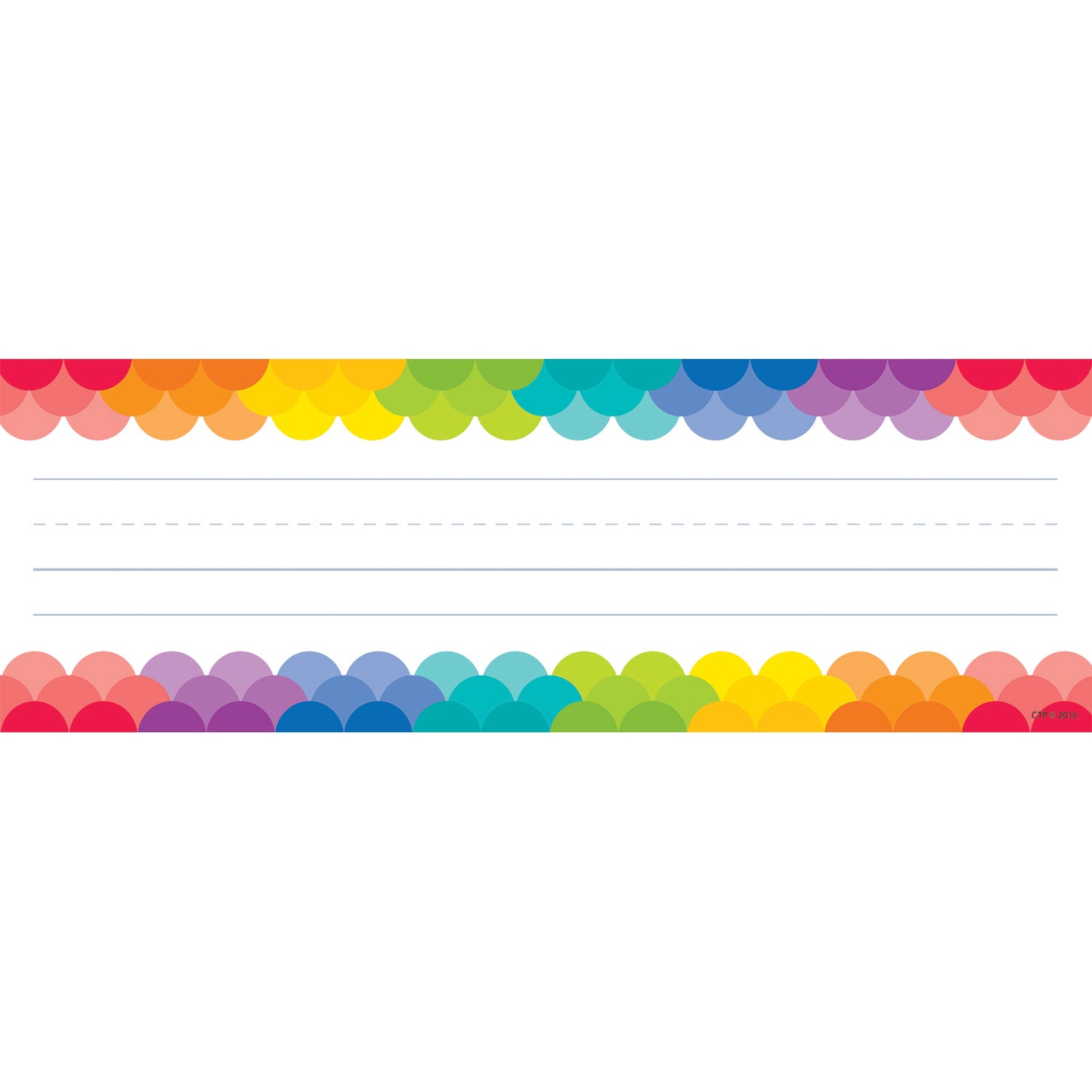 Rainbow Scallops Name Plates, 36 Per Pack, 6 Packs