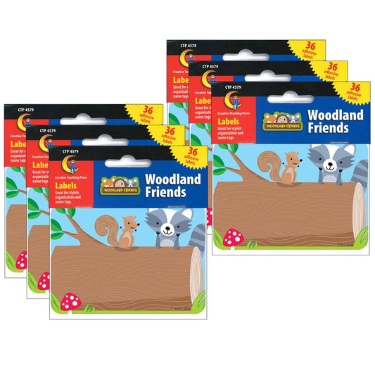 Woodland Friends Name Tag Labels, 36 Per Pack, 6 Packs