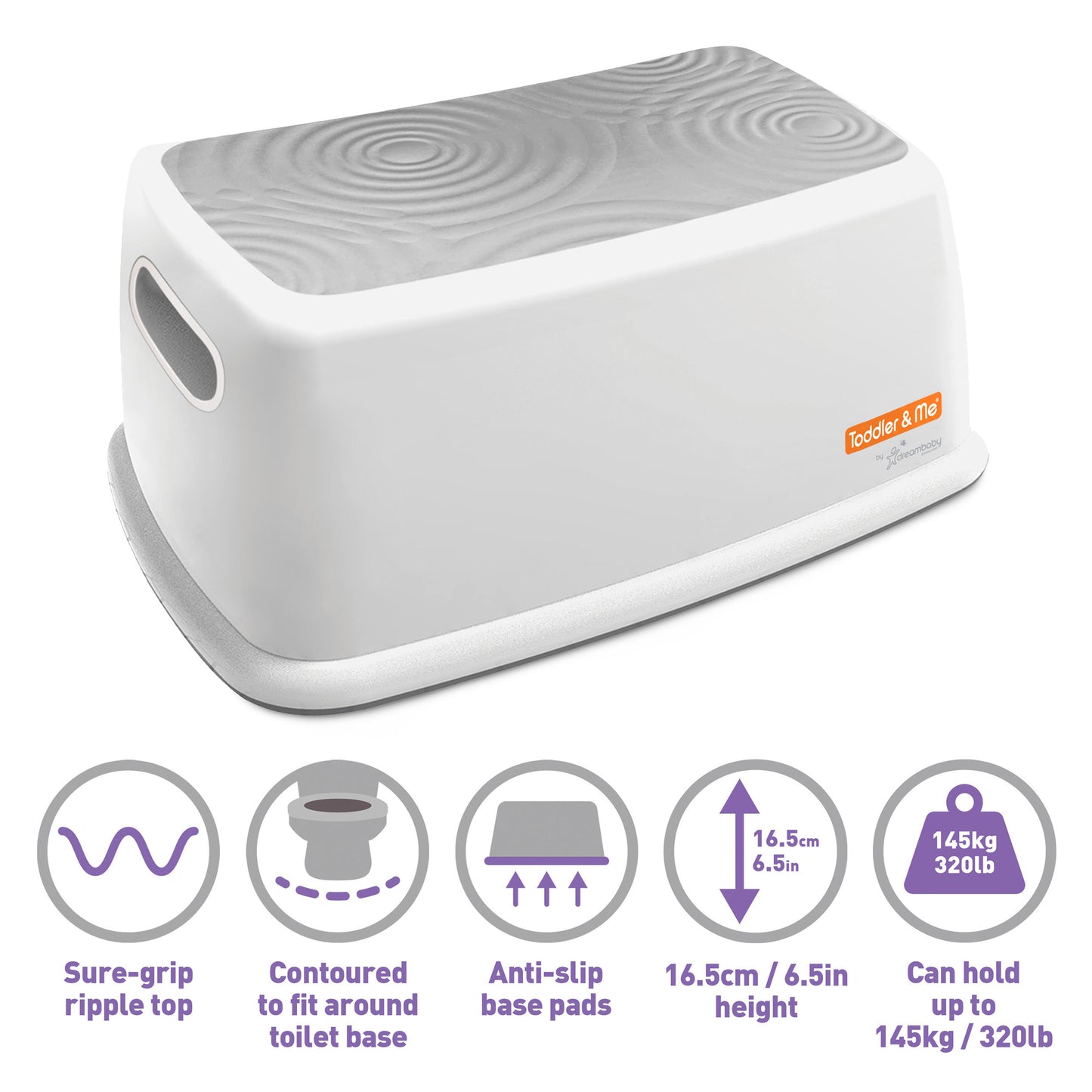 Toddler & Me™ Step Stool, Gray/White