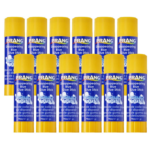 Washable Glue Stick, Blue, .74 Oz, Pack of 12