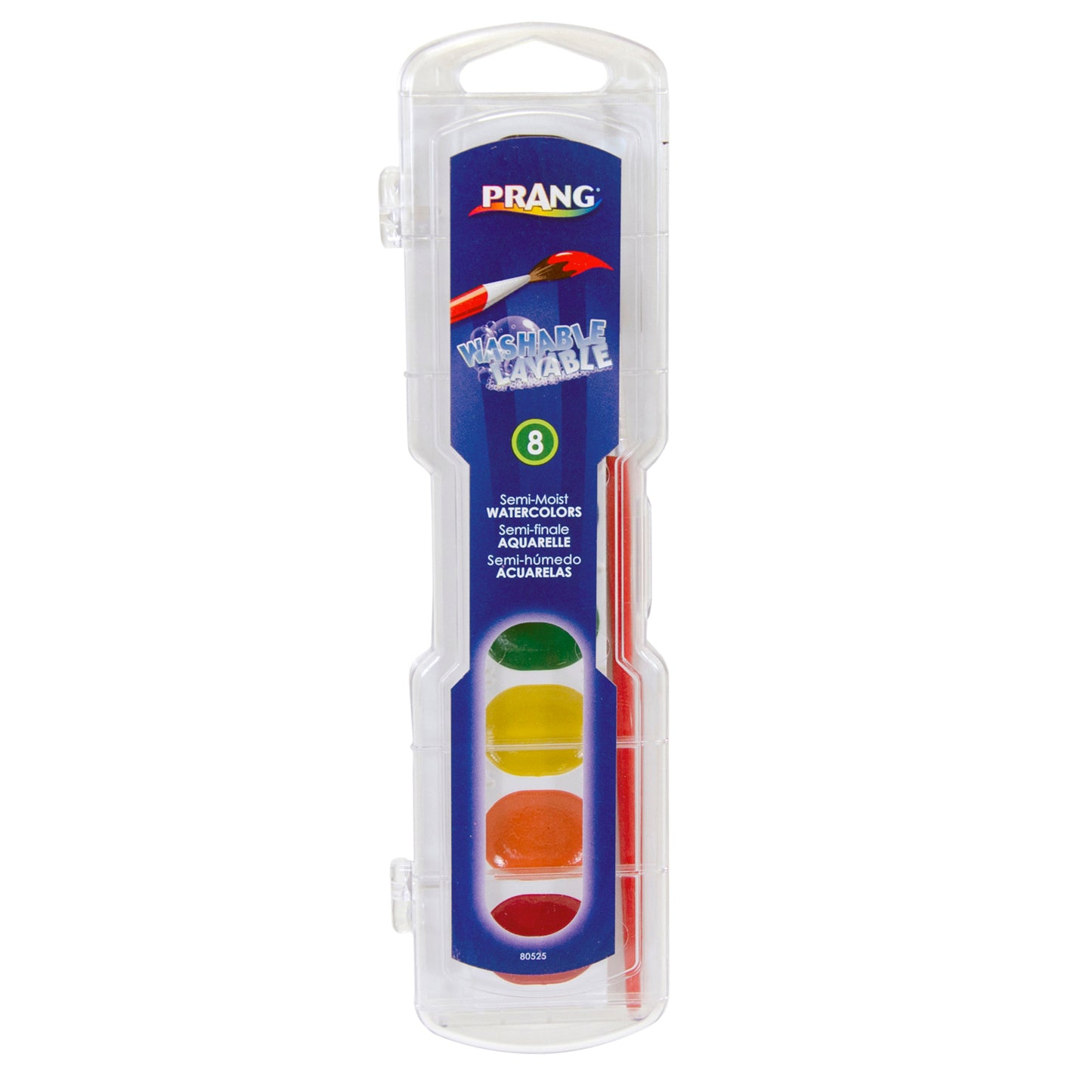 Semi-Moist Washable Watercolor Set, 8 Colors Per Set, 6 Sets