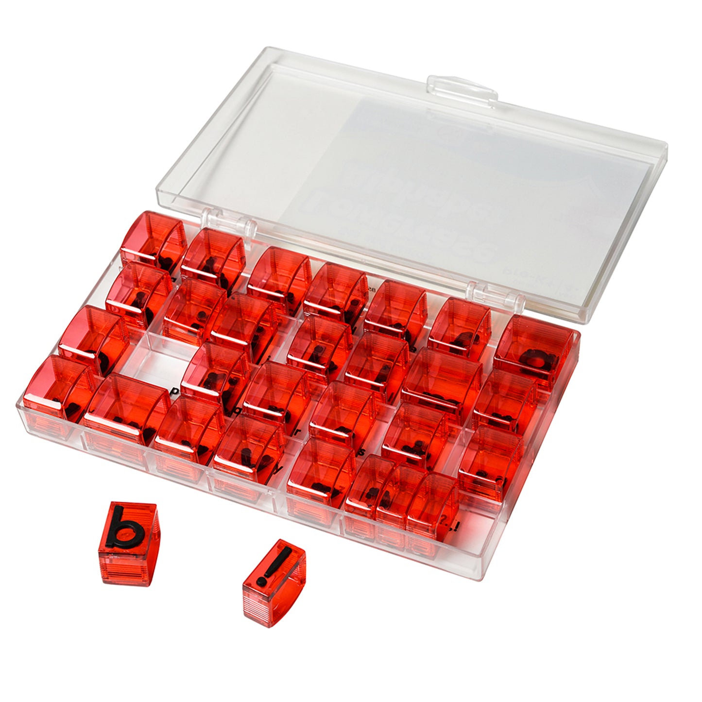 See and Stamp Alphabet Transparent Stamps, Lowercase 5/8", 2 Sets