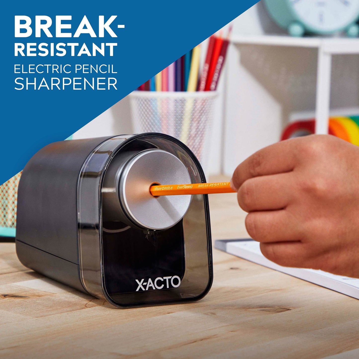 Pencil Sharpener, XLR Electric Pencil Sharpener, Pencil Saver, SafeStart Motor, Black, 1818x