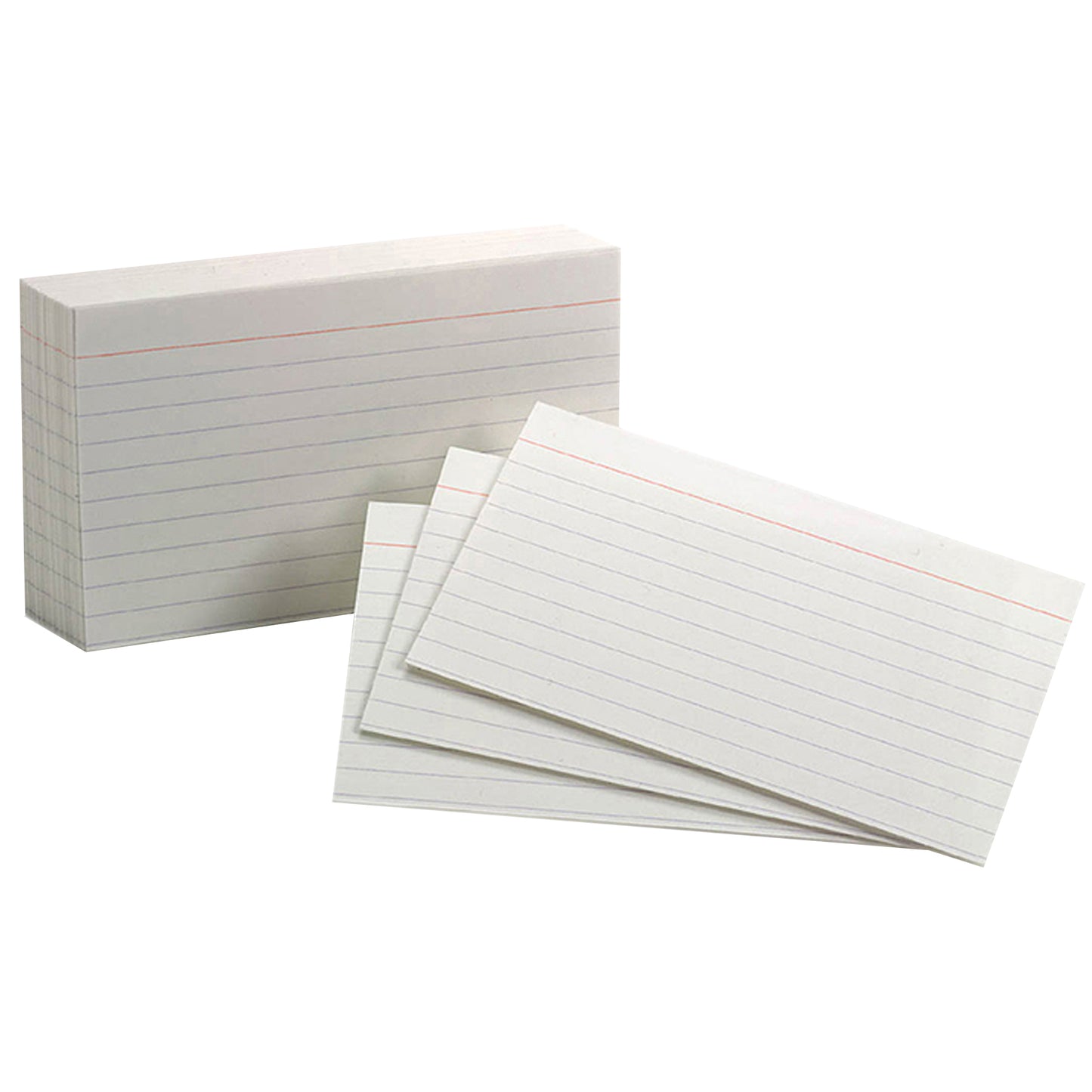 White Commercial Index Cards, 3" x 5", Ruled, 1000 Per Pack, 2 Packs