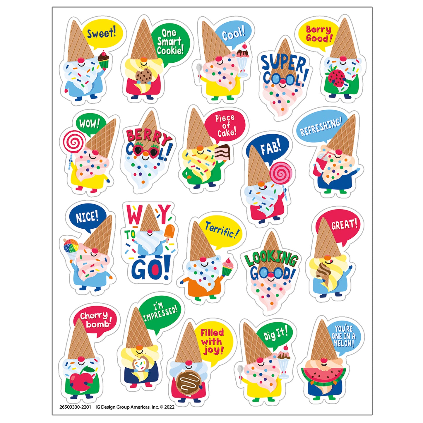Dessert Gnomes Candy Scented Stickers, 80 Per Pack, 6 Packs