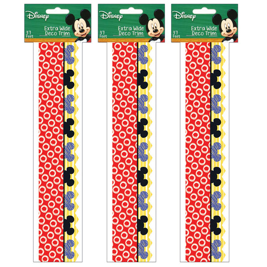 Mickey® Color Pop! Peeking Head Extra Wide Deco Trim®, 37 Feet Per Pack, 3 Packs