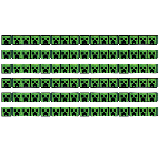 Minecraft Creeper Lineup Wide Trim, 37 Feet Per Pack, 6 Packs