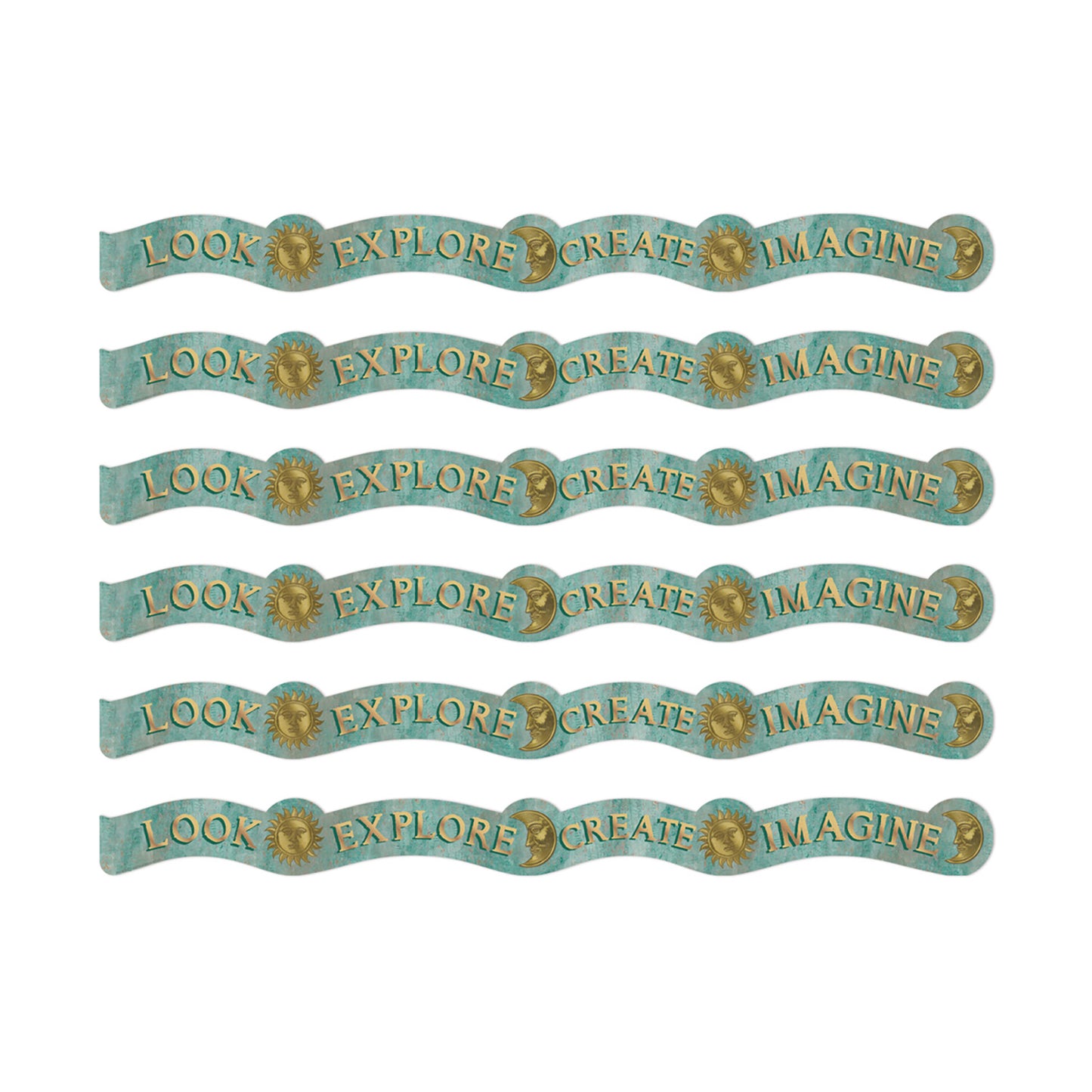 Curiosity Garden Dream Explore Create Imagine Extra Wide Deco Trim®, 37 Feet Per Pack, 6 Packs