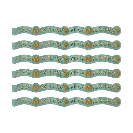 Curiosity Garden Dream Explore Create Imagine Extra Wide Deco Trim®, 37 Feet Per Pack, 6 Packs