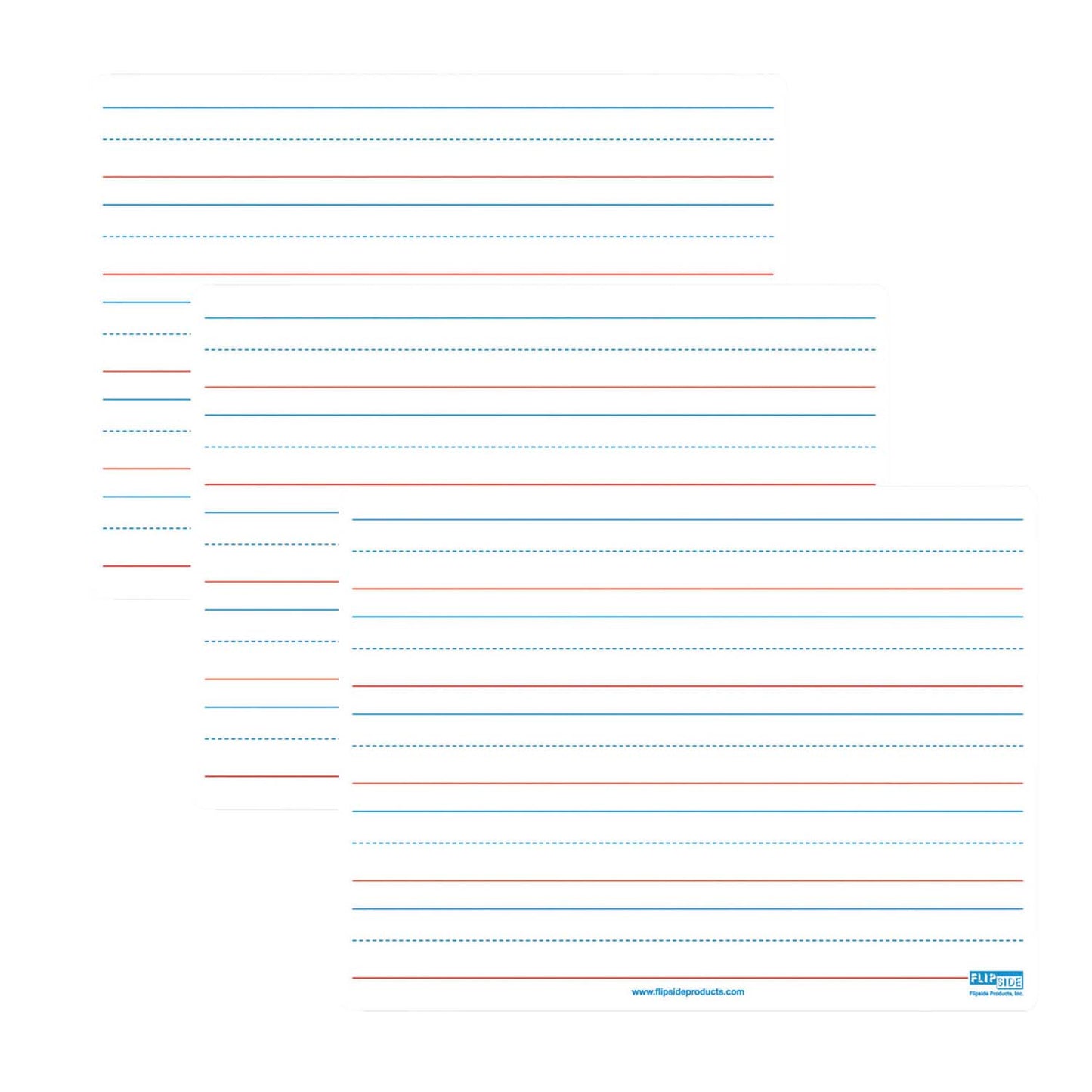 Magnetic Dry Erase Board, Two-Sided Ruled/Blank, 9" x 12", Pack of 3