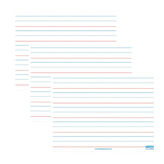 Magnetic Dry Erase Board, Two-Sided Ruled/Blank, 9" x 12", Pack of 3