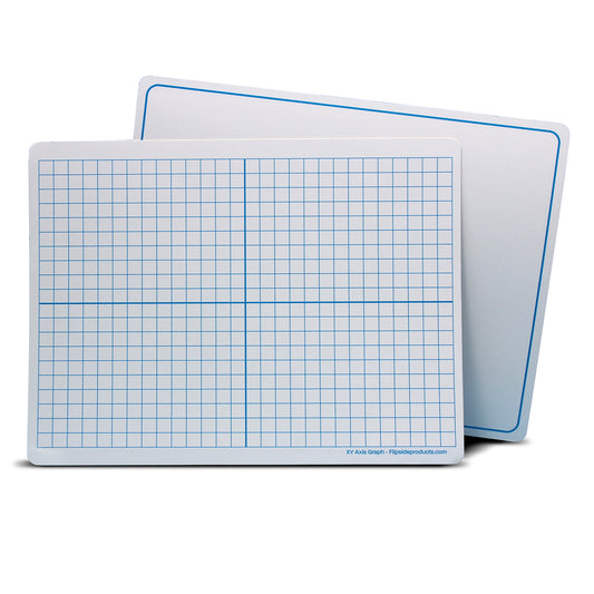 Magnetic Dry Erase Learning Mat, Two-Sided XY Axis/Plain, 9" x 12", Pack of 12