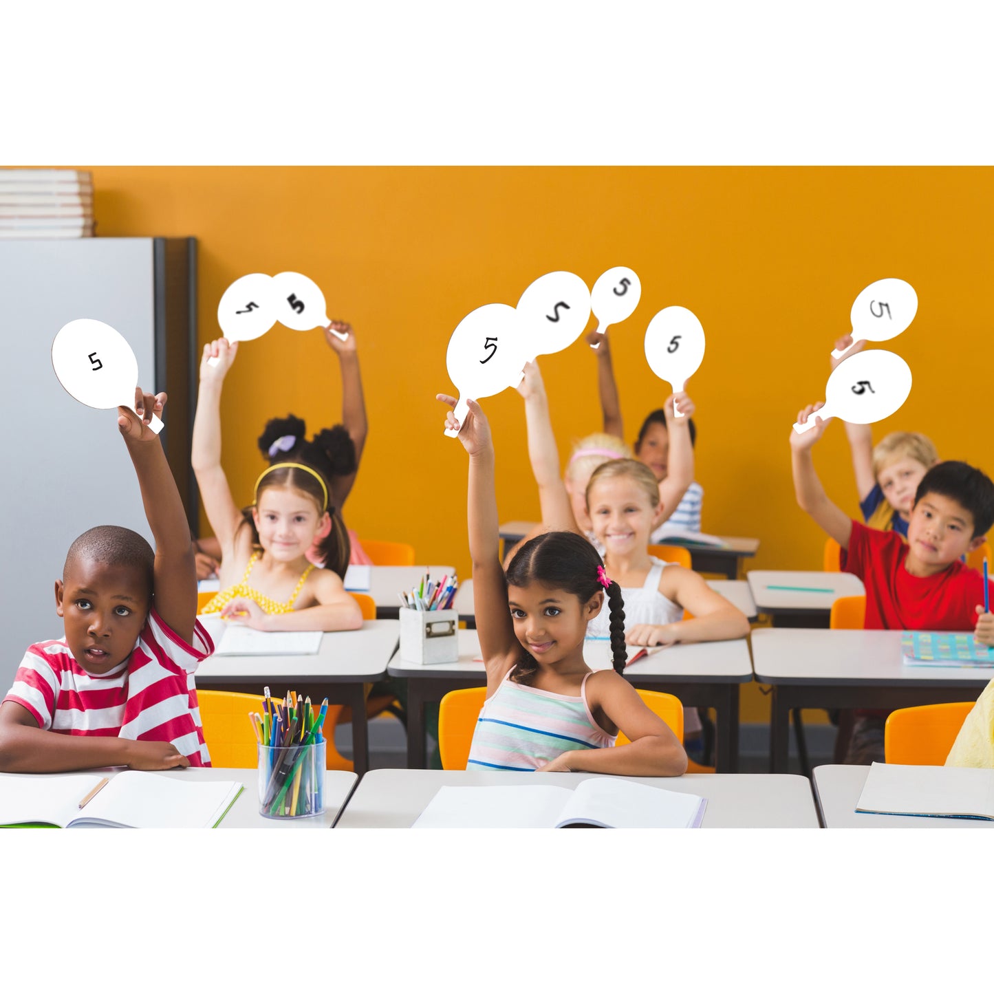 Oval Dry Erase Answer Paddles, 7" x 12", Pack of 12