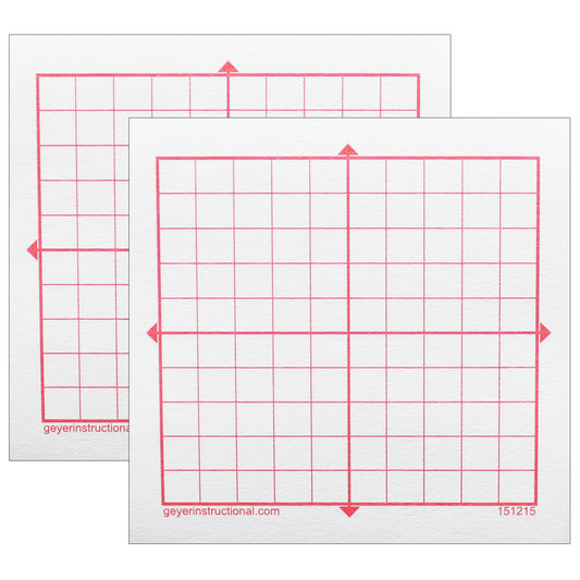 Graphing 3M Post-it® Notes, XY Axis, 10 x 10 Square Grid, 4 Pads Per Pack, 2 Packs