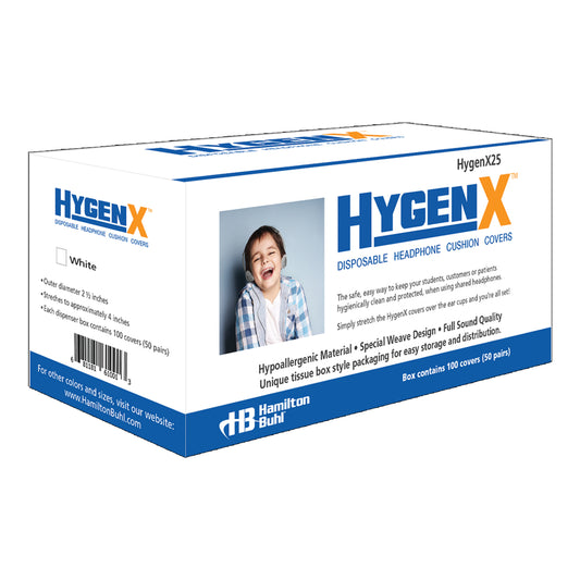 Hygenx Sanitary Ear Cushion Covers (2.5" White, 50 Pairs) - For On-Ear Headphones & Headsets