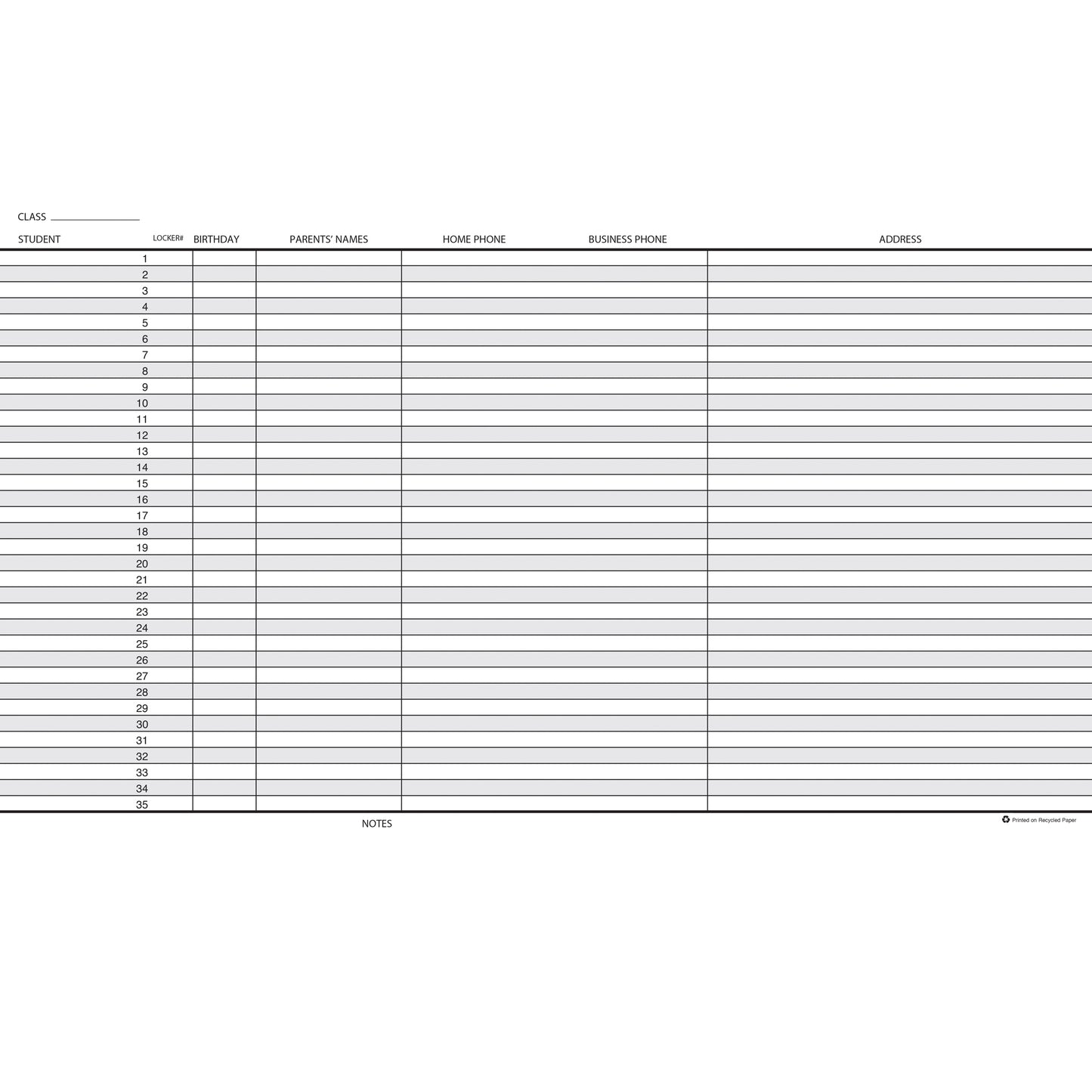 Class Record Book, 9-10 Weeks, Blue, Pack of 2