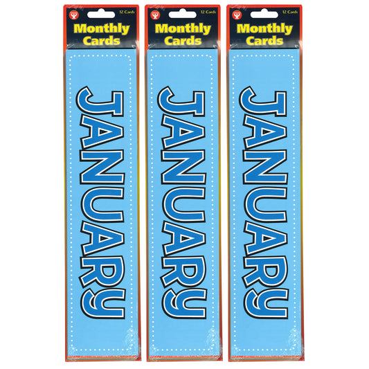 Monthly Calendar Cards, 12 Per Pack, 3 Packs