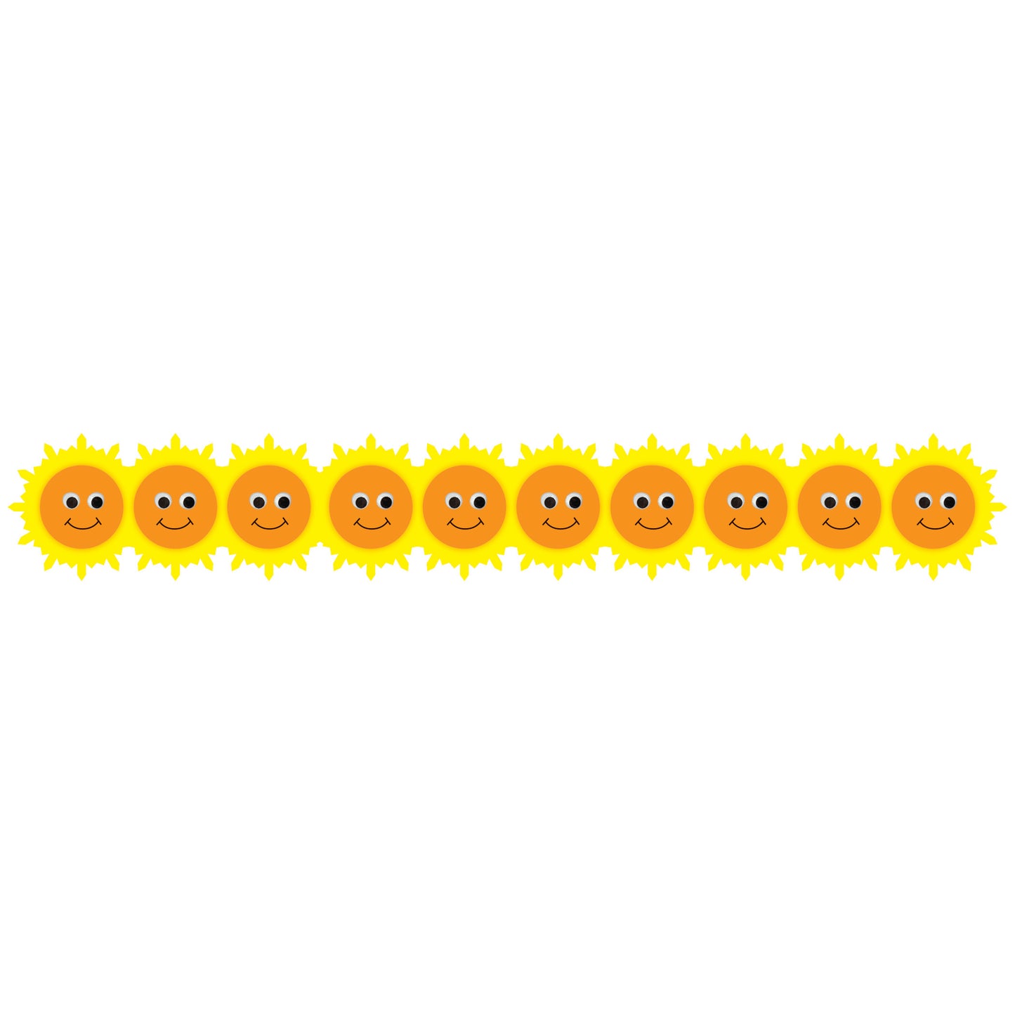 Happy Suns Die Cut Border, 36 Feet Per Pack, 6 Packs