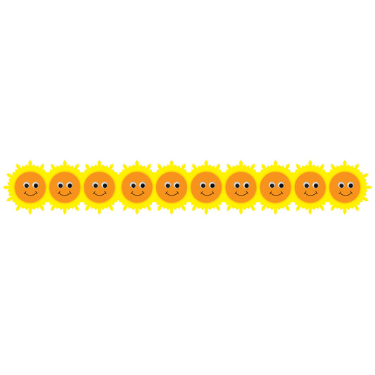 Happy Suns Die Cut Border, 36 Feet Per Pack, 6 Packs