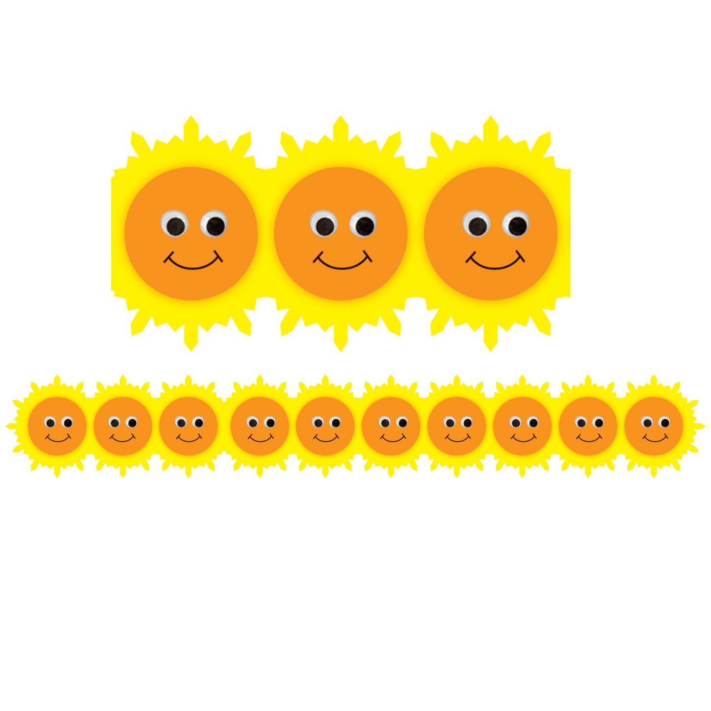 Happy Suns Die Cut Border, 36 Feet Per Pack, 6 Packs