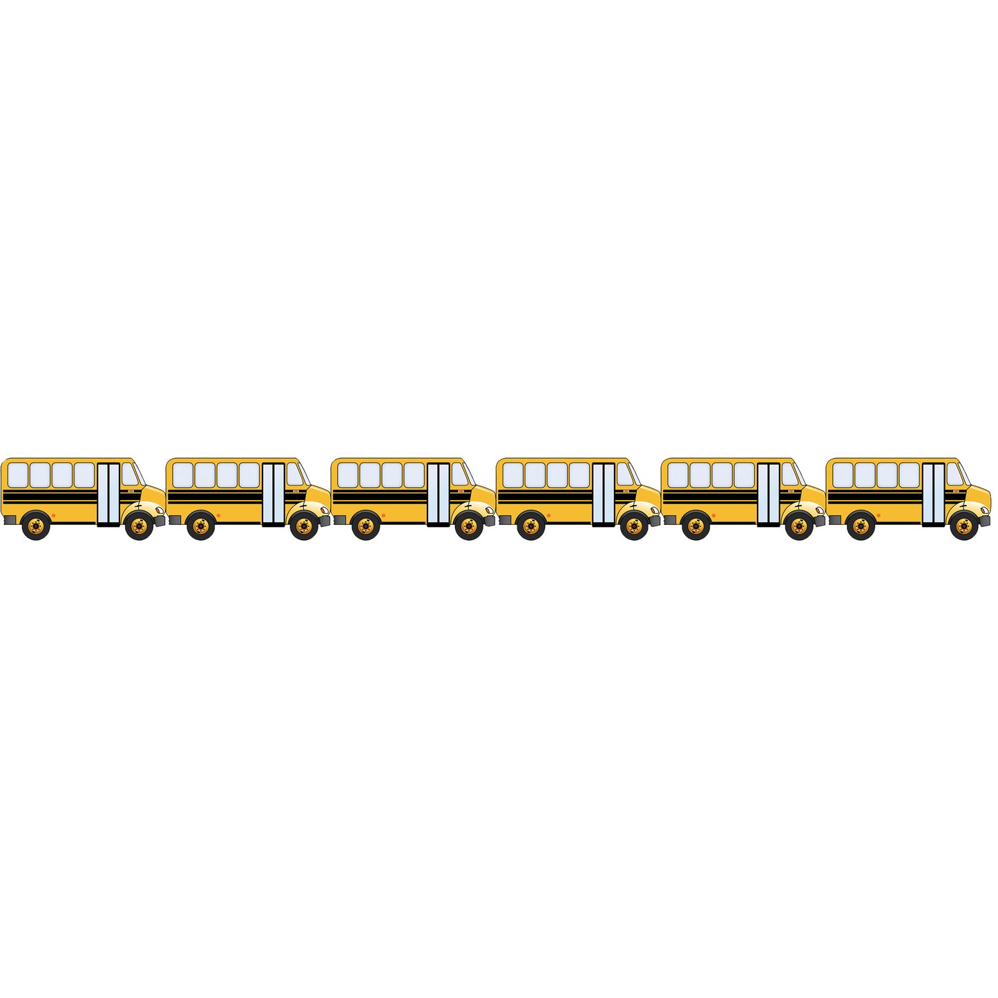 School Bus Die Cut Border, 12 Strips/36 Feet Per Pack, 6 Packs
