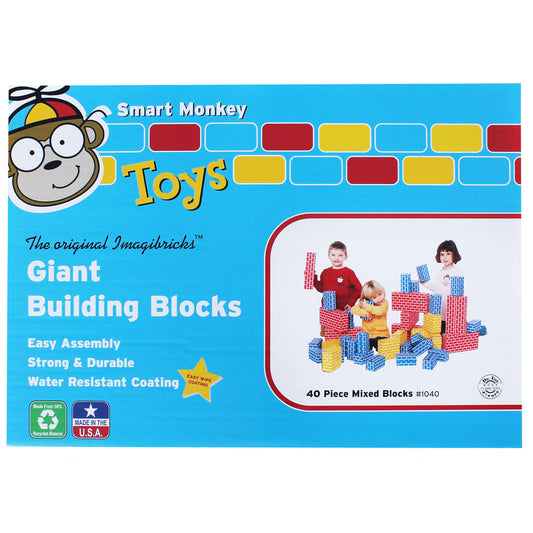 ImagiBRICKS™ Giant Building Block Set, 40 Pieces