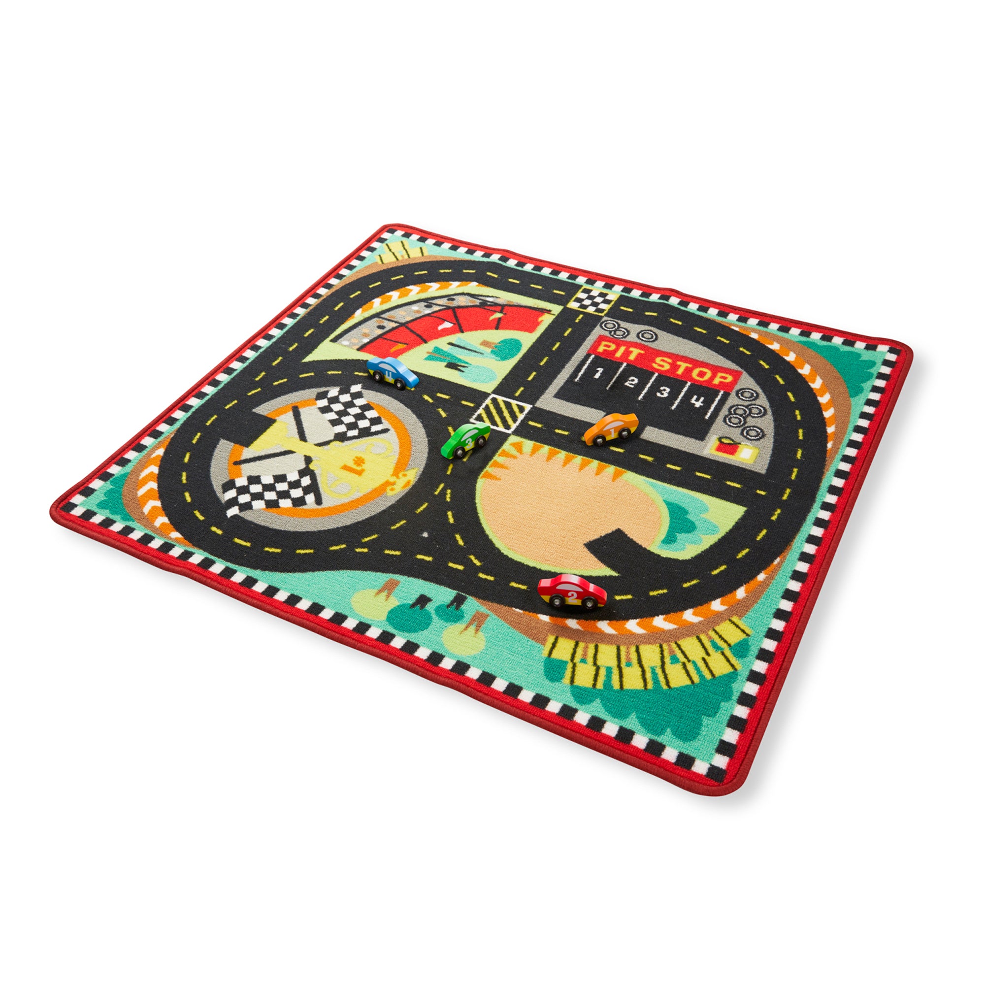 Round the Speedway Race Track Rug & Car Set – childrenscholarstore.com