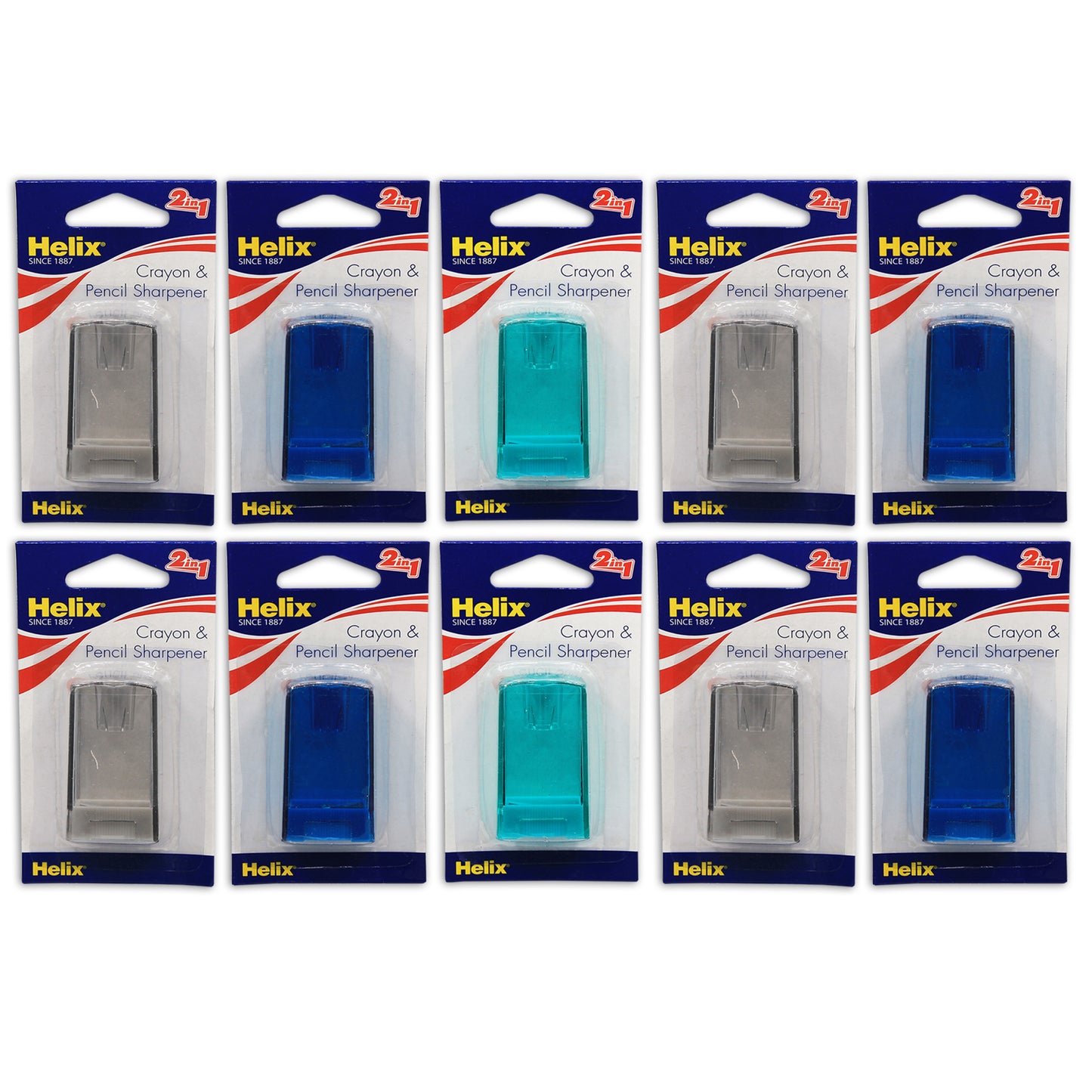 Crayon & Pencil 2-Hole Canister Sharpener, Pack of 10