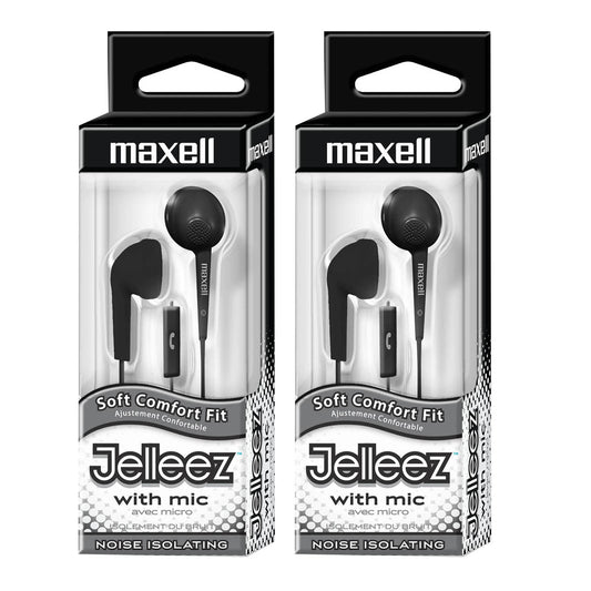 Jelleez Soft Earbuds with Mic - Black