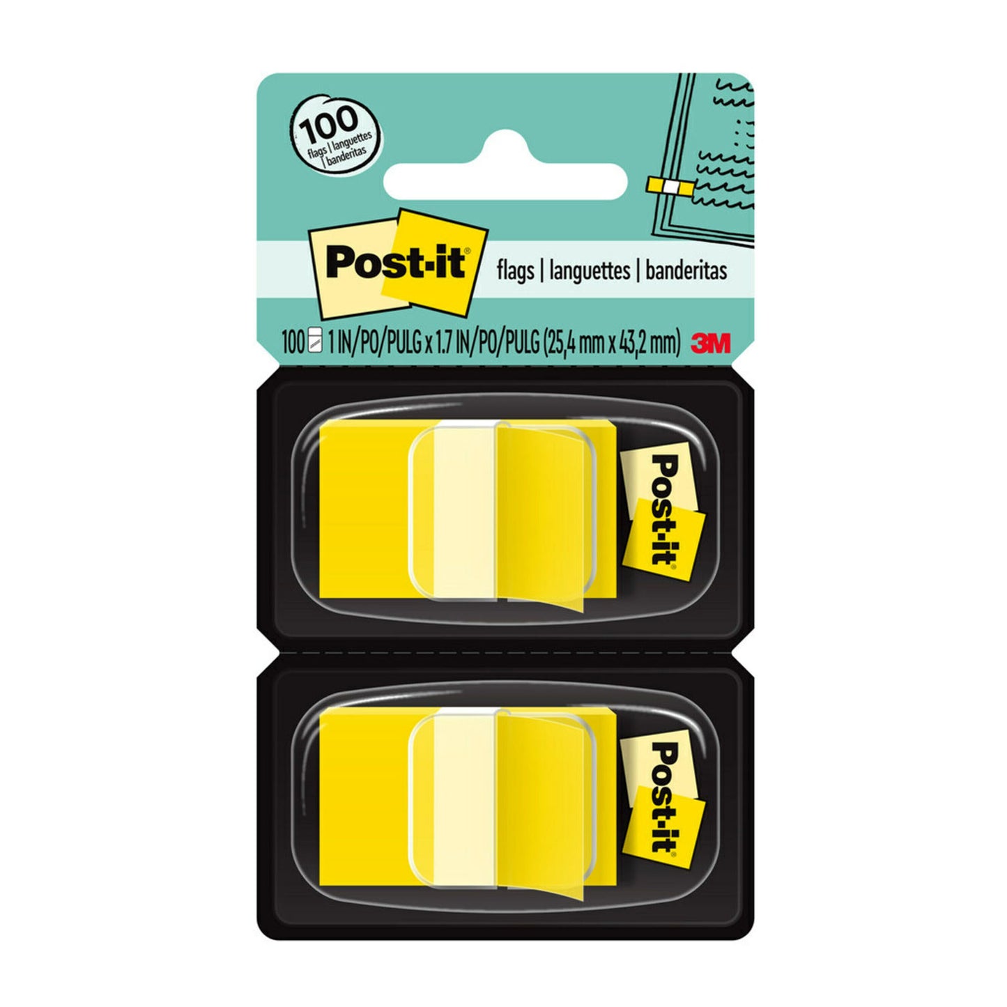 Flags - Yellow, 50/Dispenser, 2 Dispenser/Pack, 3 Packs