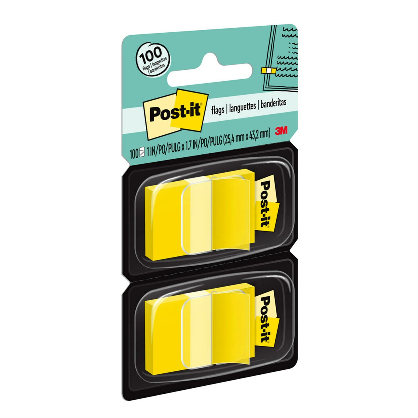 Flags - Yellow, 50/Dispenser, 2 Dispenser/Pack, 3 Packs
