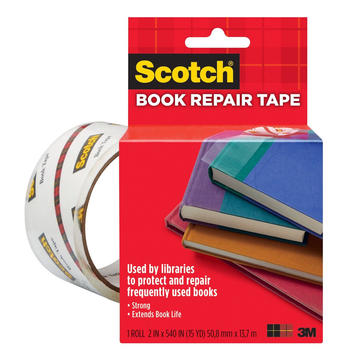 Book Tape, 2 in x 15 yd Per Roll, 2 Rolls