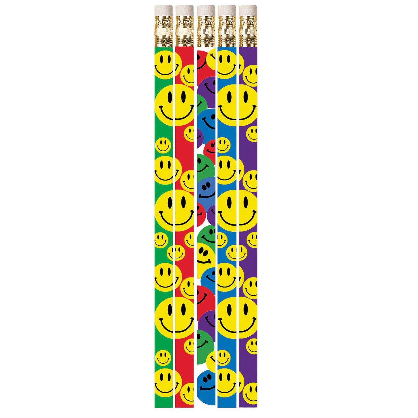 Happy Face Assorted Motivational Pencils, 12 Per Pack, 12 Packs