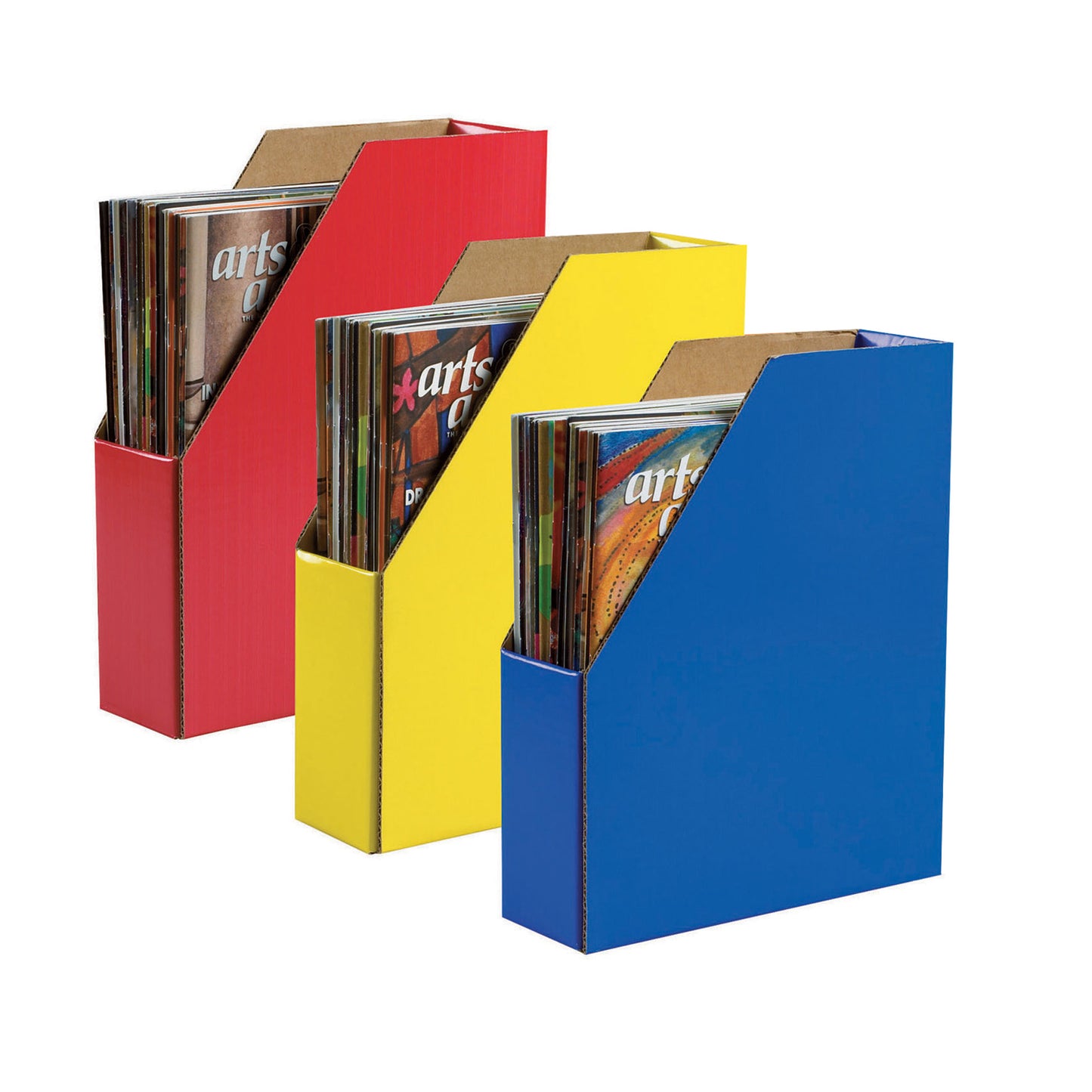 Magazine Holders, 6 Assorted Colors, 12-3/8"H x 3-1/8"W x 10-1/4"D, 6 Holders