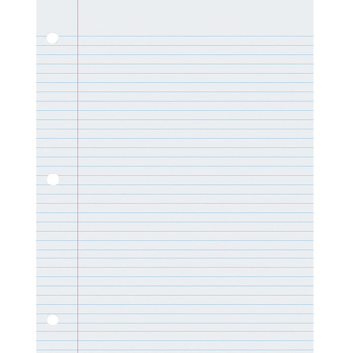 Composition Paper, White, Red Margin, 9/32" Ruled, 8 1/2" x 11", 500 Sheets Per Pack, 2 Packs