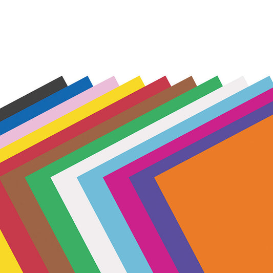 4-Ply Railroad Board, 10 Assorted Colors, 22" x 28", 25 Sheets