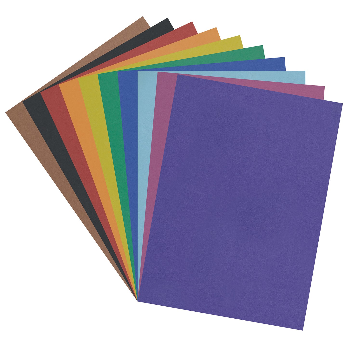 4-Ply Railroad Board, 10 Assorted Colors, 22" x 28", 25 Sheets