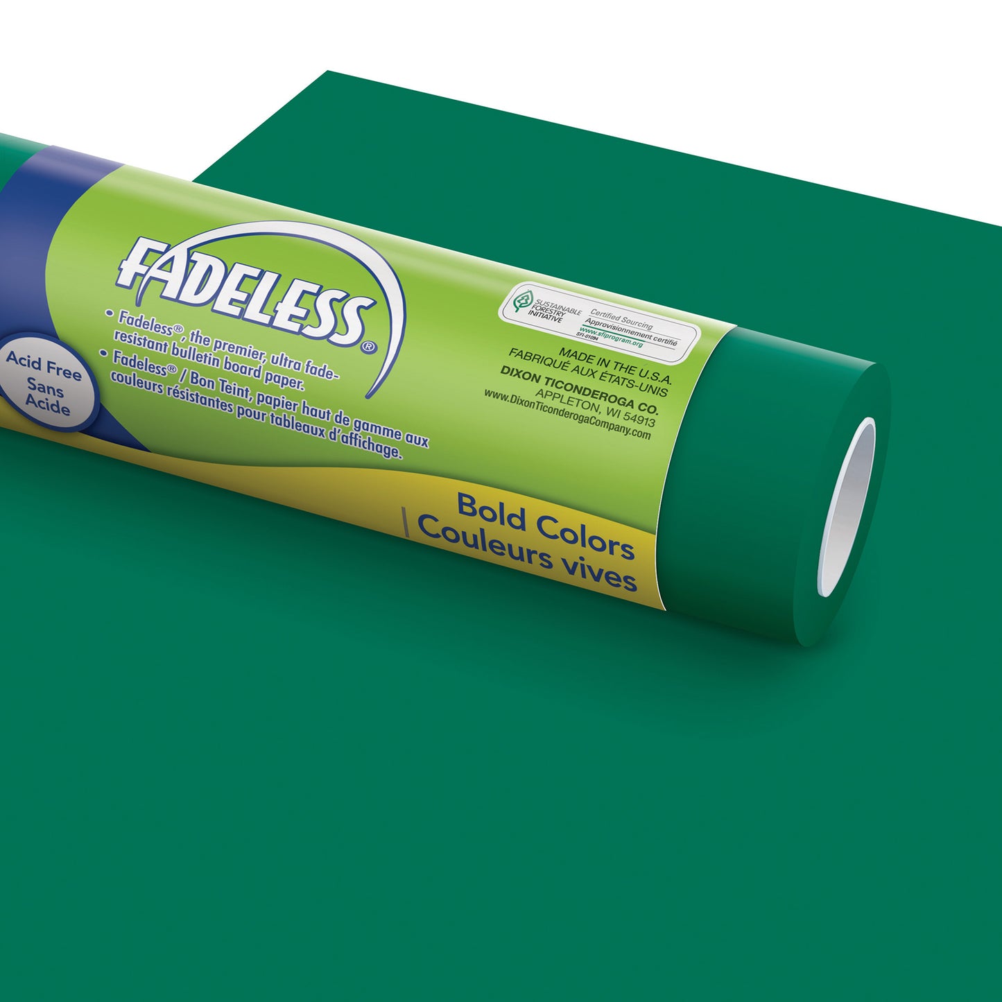 Bulletin Board Art Paper, Emerald, 48" x 12', 4 Rolls