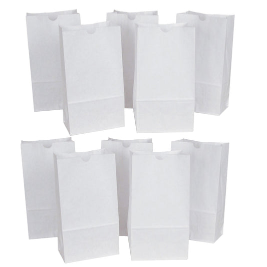 Kraft Bag, White, 6" x 3-5/8" x 11", 50 Per Pack, 2 Packs