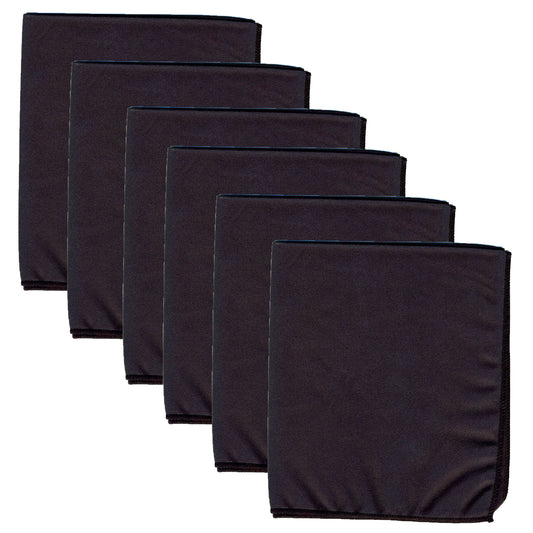 Microfiber Dry Erase Cloth, Black, 12" x 14", Pack of 6