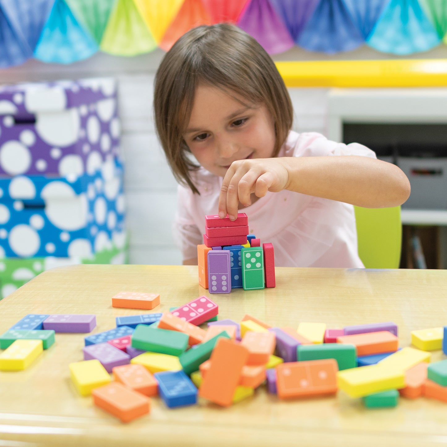 Dominoes, Assorted Colors, 1-3/4" Wide x 3/8" Thick, 168 Pieces