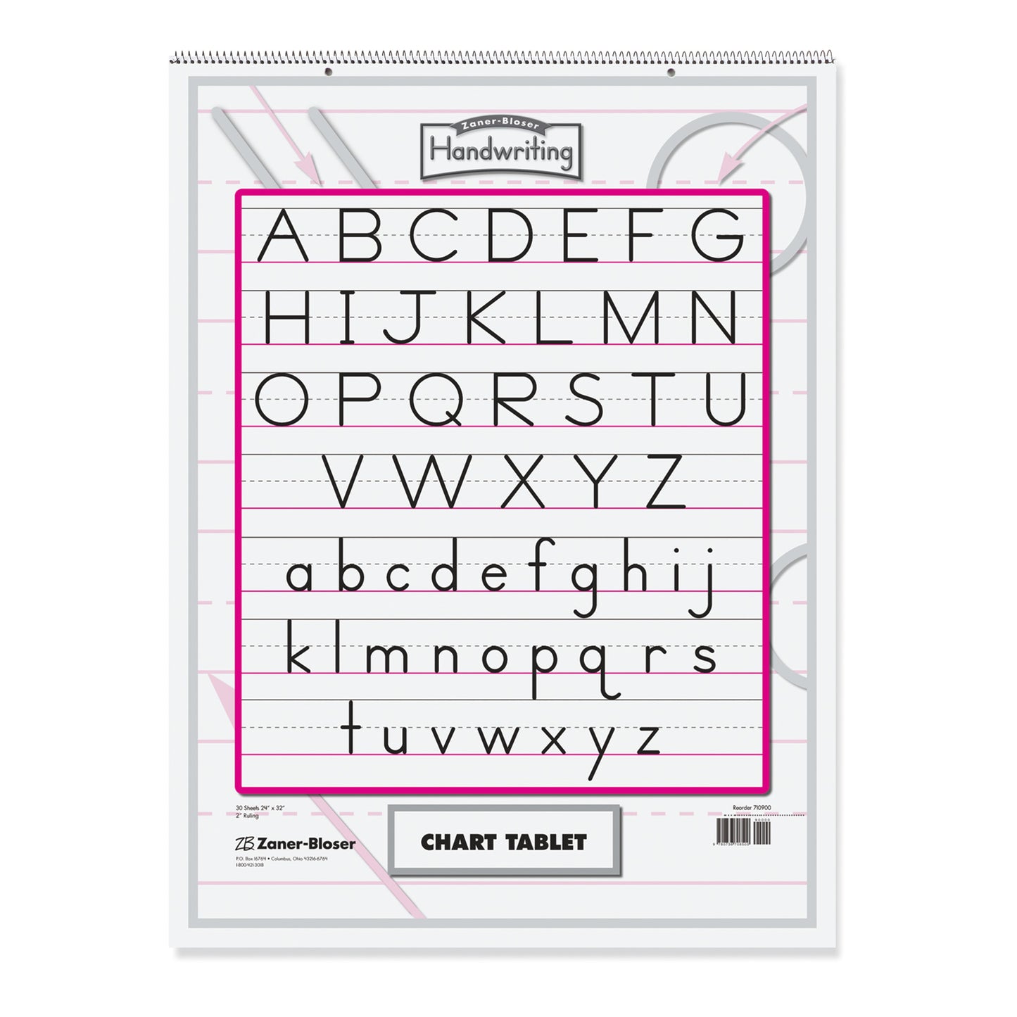 Chart Tablet, Manuscript Cover, 2" Ruled 24" x 32", 30 Sheets