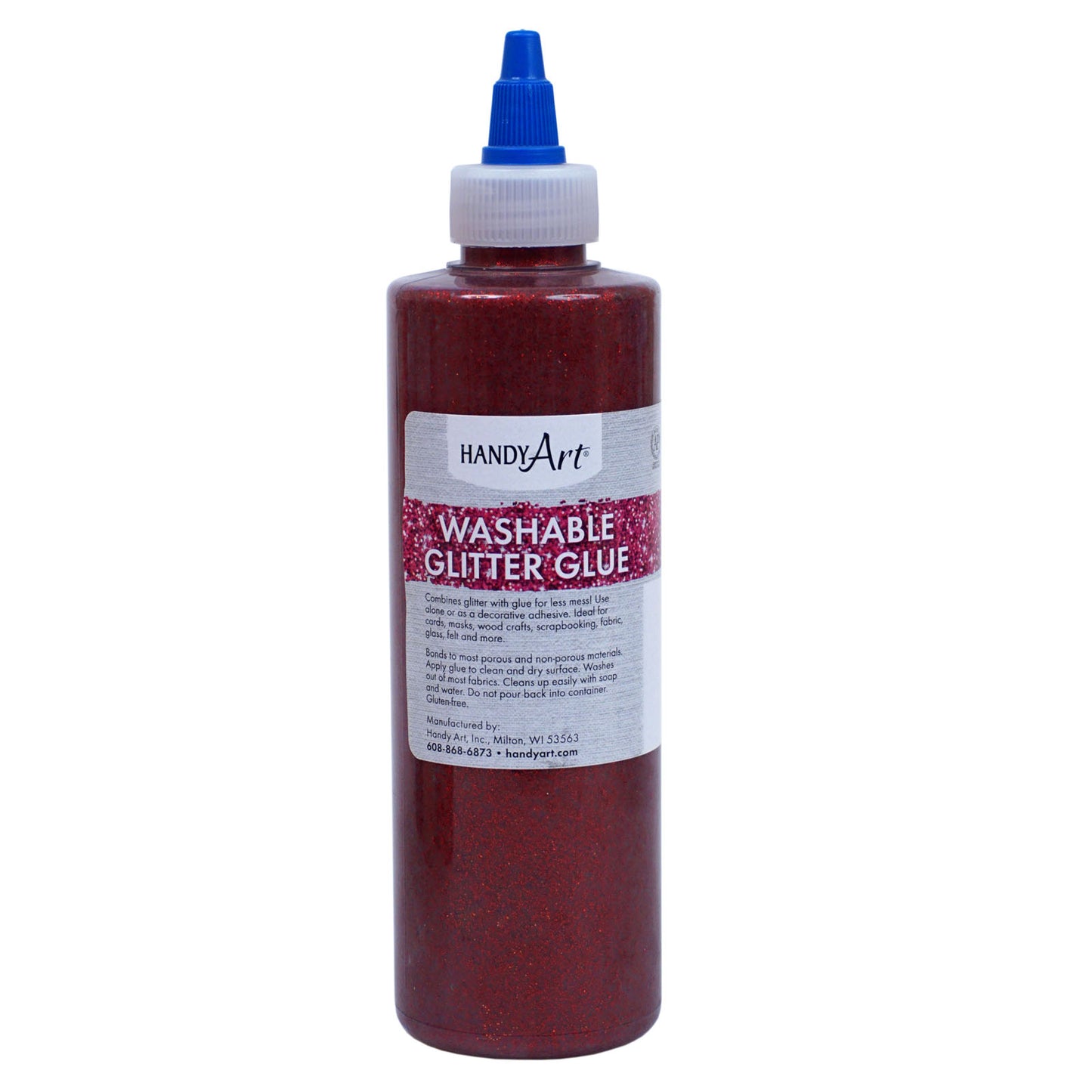 Washable Glitter Glue, 8 oz., Red, Pack of 6